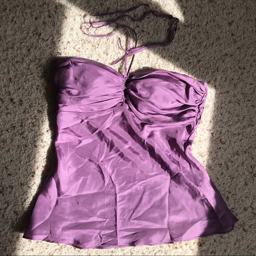 Cropped silk top